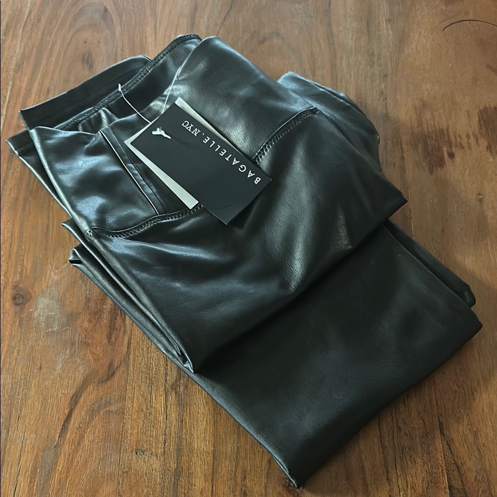 Bagatelle NYC Black Leather Look Pants